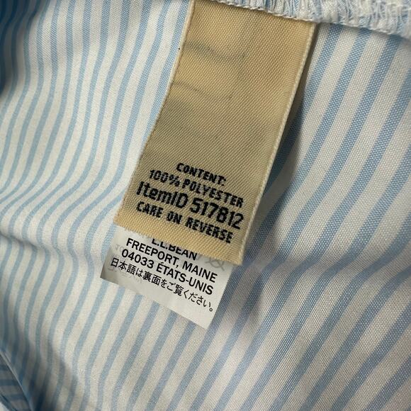 LL Bean Pullover Womens 2X Blue Everyday SunSmart Woven Lake Stripe 1/4 Zip New - Picture 6 of 10